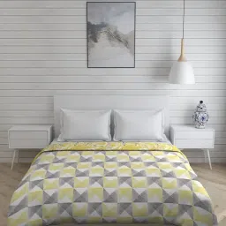 Layers Illuminating Homes Floral Yellow 144 TC Cotton King Comforter-picture-11