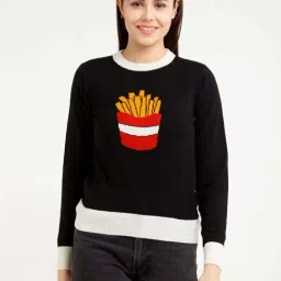 Zink London Black Print Sweater-image-46