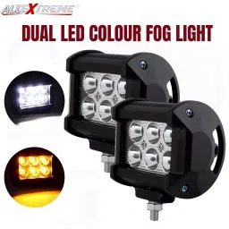 AllExtreme EX6LD2F Waterproof 6 LED Fog Light Combo Beam Waterproof Heavy Duty Work Lamp for Motorcycle Bike Car and SUV (18W, White & Yellow, 2 PCS) image 5