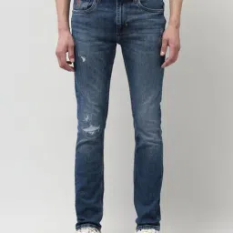 U.S. Polo Assn. Denim Co. Blue Cotton Skinny Fit Distressed Jeans-picture-12