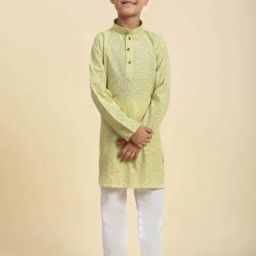 Pro-Ethic Style Developer Boys Lemon Cotton Printed Full Sleeves Kurta Sets-picture-49