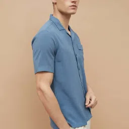 Code By Lifestyle Blue Regular Fit Shirt image 3