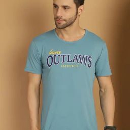 Vimal Jonney Blue Regular Fit Printed Crew T-Shirt-picture-0