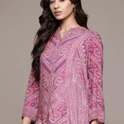 Aarke Ritu Kumar Red Geometric Print Shirts-image-25