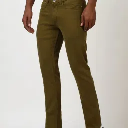 Peter England Olive Cotton Slim Fit Jeans image 3