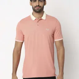 Spykar Onion Pink Slim Fit Polo T-Shirt-picture-46