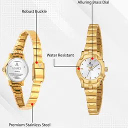 Aglance Women Round Dial & Straps Analogue Watch New980_8019YM03 image 4