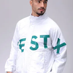 The Indian Garage Co Men Lightweight Puffer Jacket with Patchwork image 3