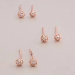 Kushal's Fashion Jewellery White Rose Gold Polished Silver Earring for Women-picture-22