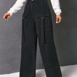 Kotty Black High Rise Wide Leg Jeans image 3