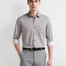 Arrow Purple Cotton Regular fit Geometric Shirt image 3