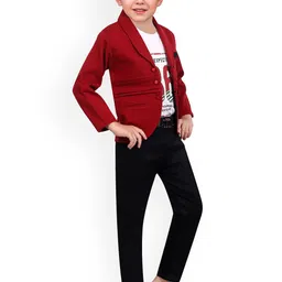BAESD Boys Cotton Notched Lapel Long Sleeve Single Breasted Blazer image 5