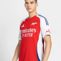 Adidas Red 100% Polyester Slim PrintedJerseys image 3