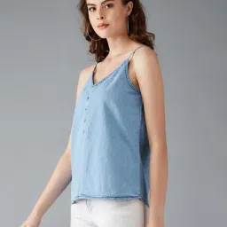 DOLCE CRUDO Light Blue Regular Fit Top image 3