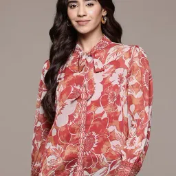 Aarke Ritu Kumar Brown Floral Shirts-image-88
