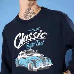 Dillinger Navy Loose Fit Printed Sweatshirt image 4