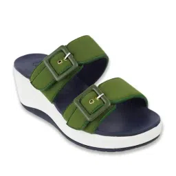 Catwalk Women's Wall St Back to Basics Green Wedges-image-14