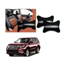 Auto Pearl Black Silver Strip Car Neck Cushion/Neck Pillow Compatible with Lexus GX-picture-45