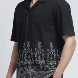Rare Rabbit Black Relaxed Fit Floral Shirt image 4