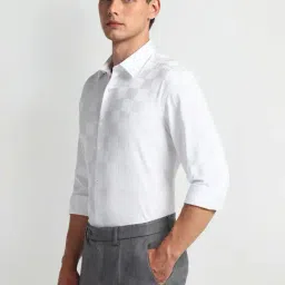 Arrow New York White Slim Fit Self Pattern Shirt image 3
