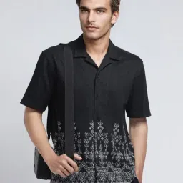Rare Rabbit Black Relaxed Fit Floral Shirt image 3