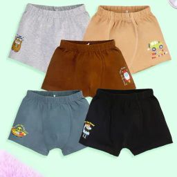 Kiddopanti Boys Multi Colored Regular Printed Boxers - Pack of 5-picture-33
