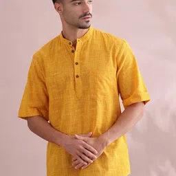 filori studio FILORI Men Checked Kurta image 3