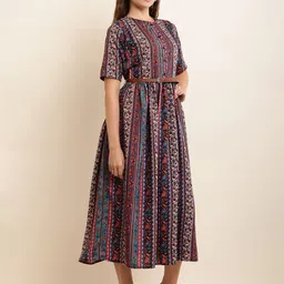 Moda Rapido Ethnic Motifs Print Fit & Flare Midi Dress image 5