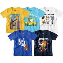 BonOrganik Boys Printed Pack of 5 Combo Tshirt-picture-57