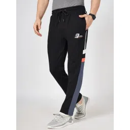 Ajile By Pantaloons Jet Black Cotton Regular Fit Printed Trackpants image 3