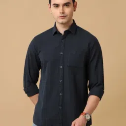 CAVALLO by Linen Club Navy Contemporary Fit Shirt-picture-39