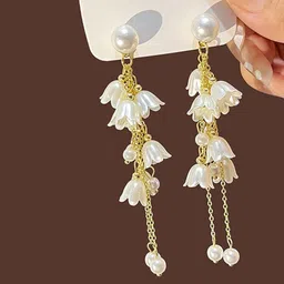 Celestique Contemporary Korean Long Drop Earrings-picture-11