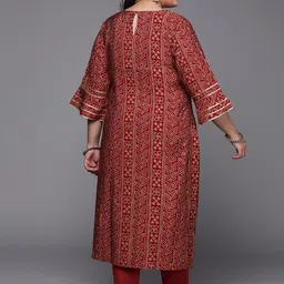 EXTRA LOVE BY LIBAS Plus Size Bandhani Printed Bell Sleeves Gotta Patti Kurta image 3