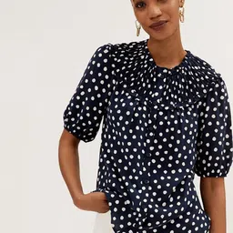 Marks & Spencer Blue & White Printed Top-picture-24