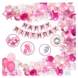 Bubble Trouble Girls Happy Birthday Balloon Banner Decoration Kit Combo - Pack of 96-picture-47