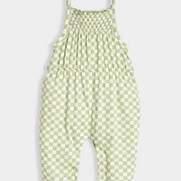 Mi Arcus Peanuts Featuring Sleevless Snoopy Printed & Checked Jumpsuit - Green-picture-22