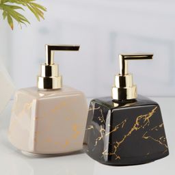 KOOKEE Ceramic Soap Dispenser handwash Pump for Bathroom, Set of 2, Multicolor (10515)-picture-24