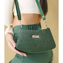 Fargo PU Women's Sling Bag - Dark Green-image-9