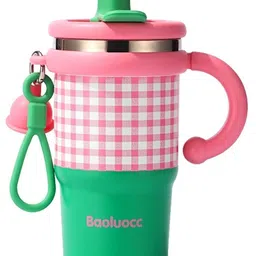 Little Surprise Box Checkered Premium Stainless Steel Insulated Tumbler Green & Pink - 550ml-picture-25
