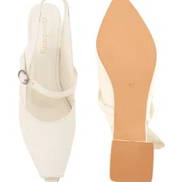 DressBerry Textured Leather Block Pumps with Buckles image 4