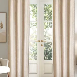 Home Centre Arena Beige & White 2 Pieces Woven Light Filtering Door Curtains-image-30