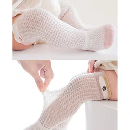 SYGA Set Of 3 Cotton Printed Socks - Pink & Khaki & Blue image 2