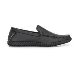 HERE&NOW Men Black Slip-On Round Toe Formal Shoes image 4