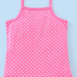 Babyhug 100% Cotton Sleeveless Slips Pack Of 3 - Pink White & Blue image 3