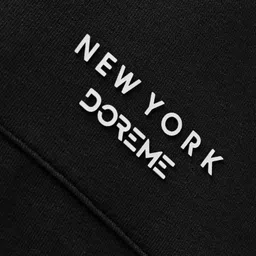 Doreme Single Jersey Knit Above Knee Length Shorts With New York Print - Black image 3
