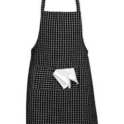 Crazyweaves Black & White Checked Cotton Apron image 3