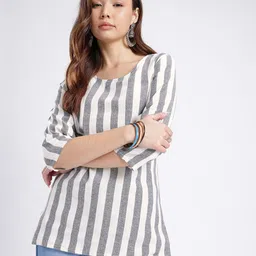 Anouk Rustic Vertical Striped Straight Kurti image 3