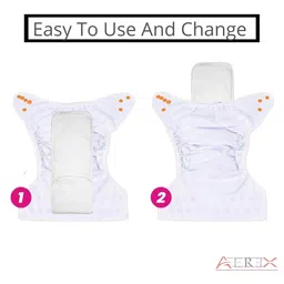 AEREX Reusable Baby Cloth Diapers for 6 Months to 3 Years with White Insert Pad & Anti-Piling Fleece Extra Absorbent Instant Baby Dry Sheet Leak Proof Washable Diaper Baby Bed Protector 50x70cm (Green) image 5