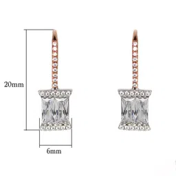 GIVA 925 Sterling Silver Rose Gold Plated Sugar Crystal Drop Earrings image 4