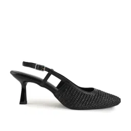 Mozafia Women's Black Back Strap Stilettos image 3
